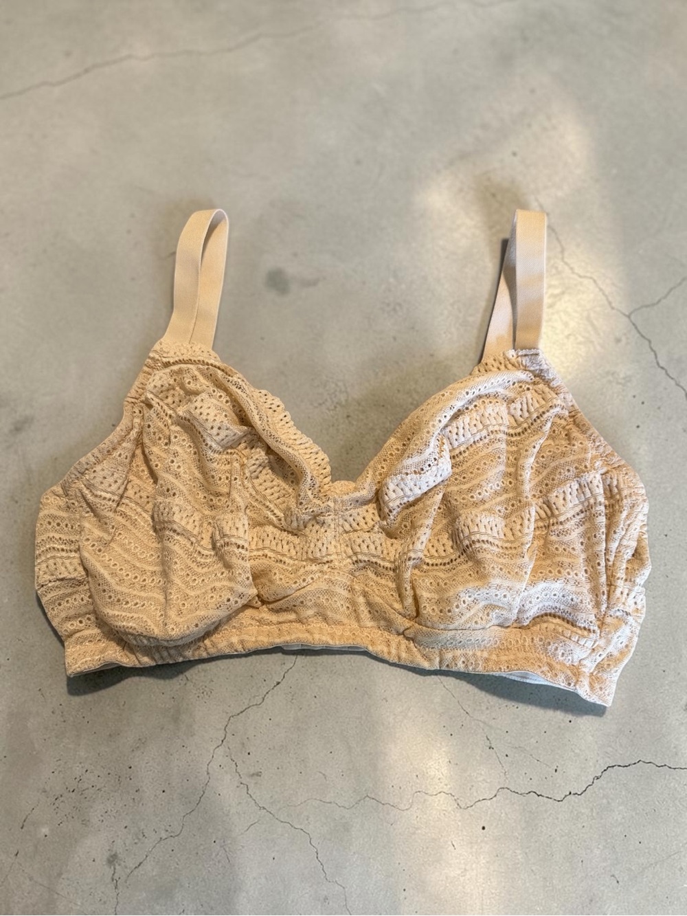 Cosabella Beige Eyelet Lace Wireless Bralette